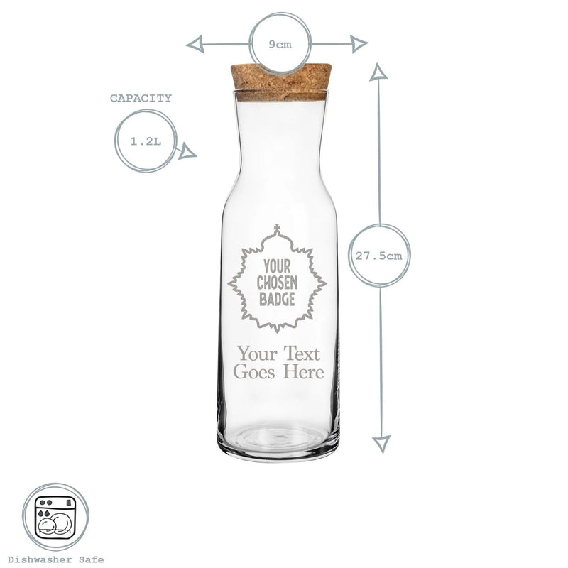 Military Engraved Glass Water Carafe – Bormioli Rocco Aquaria 1.2L