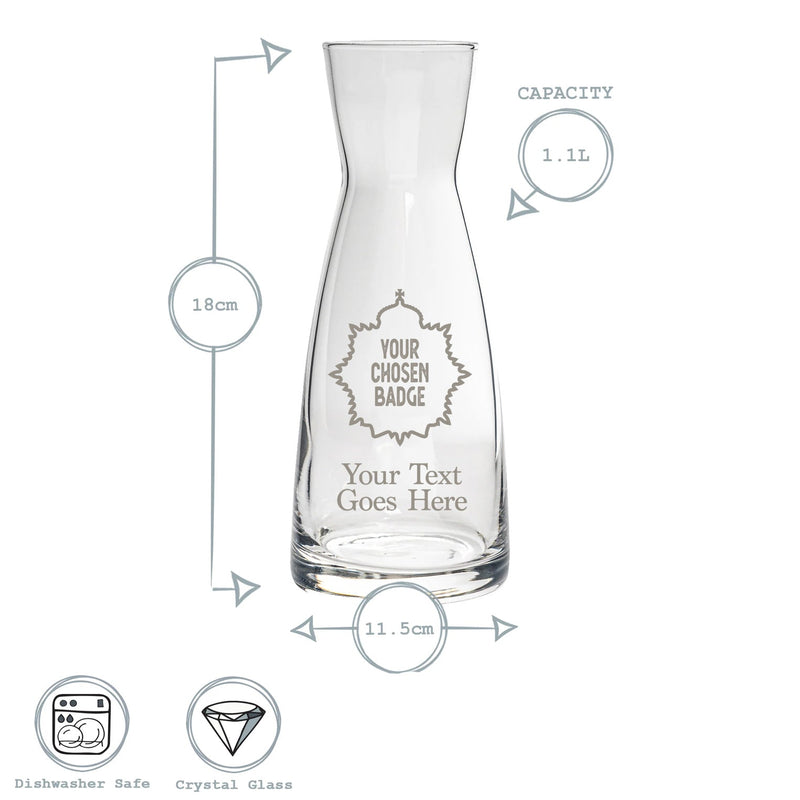 Military Engraved Glass Water Carafe / Decanter – Bormioli Rocco Ypsilon 1080ml