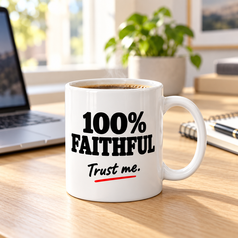 100% Faithful Mug – Optional Personalisation