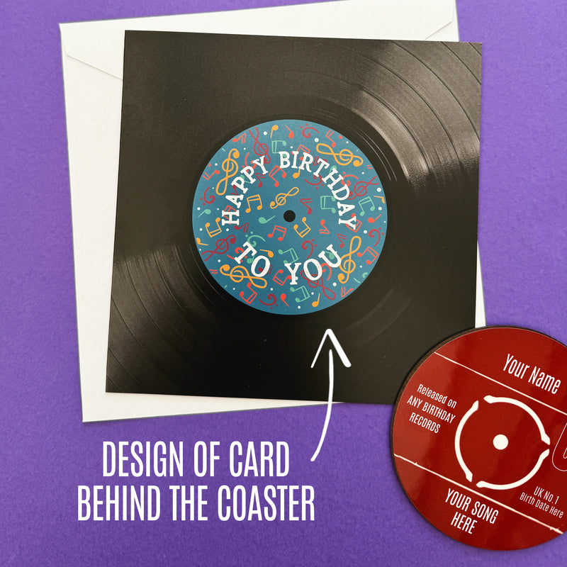 Personalised 18th Birthday Greetings Card Optional Coaster - With Number 1 Single Day Born Or Favourite Song