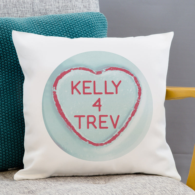 Personalised Love Heart Cushion – Custom Sweetheart Pillow Gift