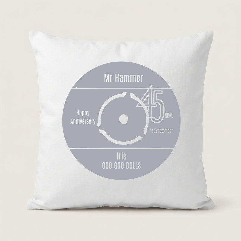 Personalised Vinyl Record Label Cushion – Custom Music Gift