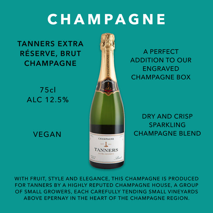 Champagne Lovers Personalised Crate – Luxury Champagne Gift Set with Engraved Glasses & Coasters