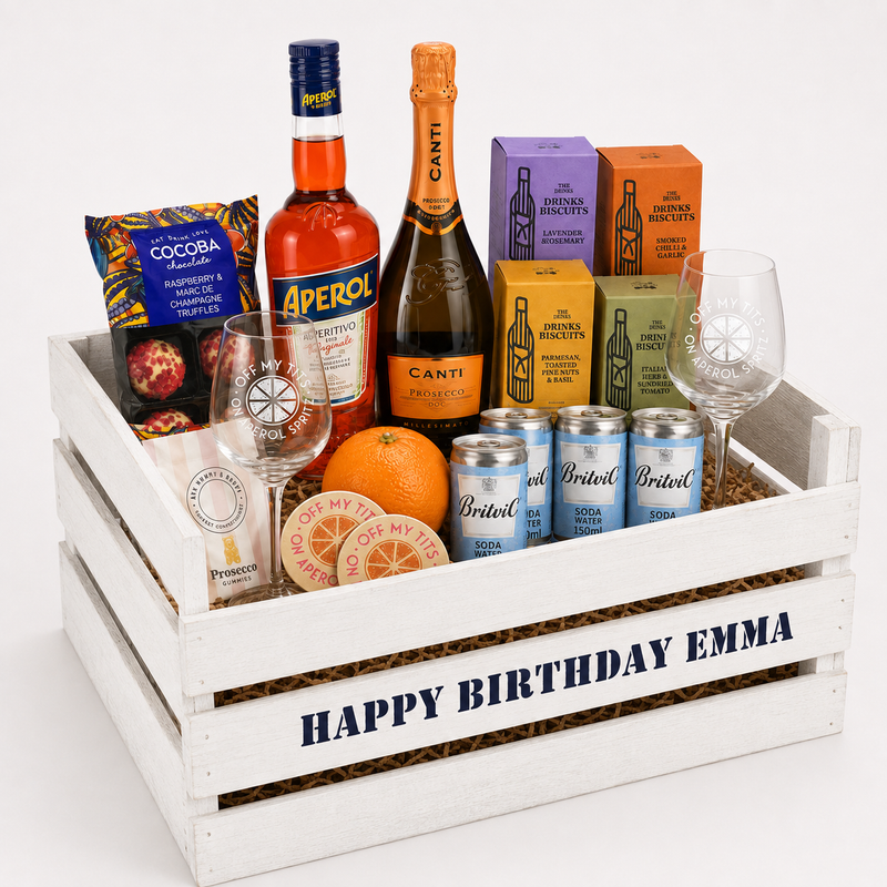 Personalised Aperol Spritz Gift Crate for Two