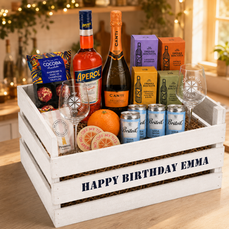 Personalised Aperol Spritz Gift Crate for Two