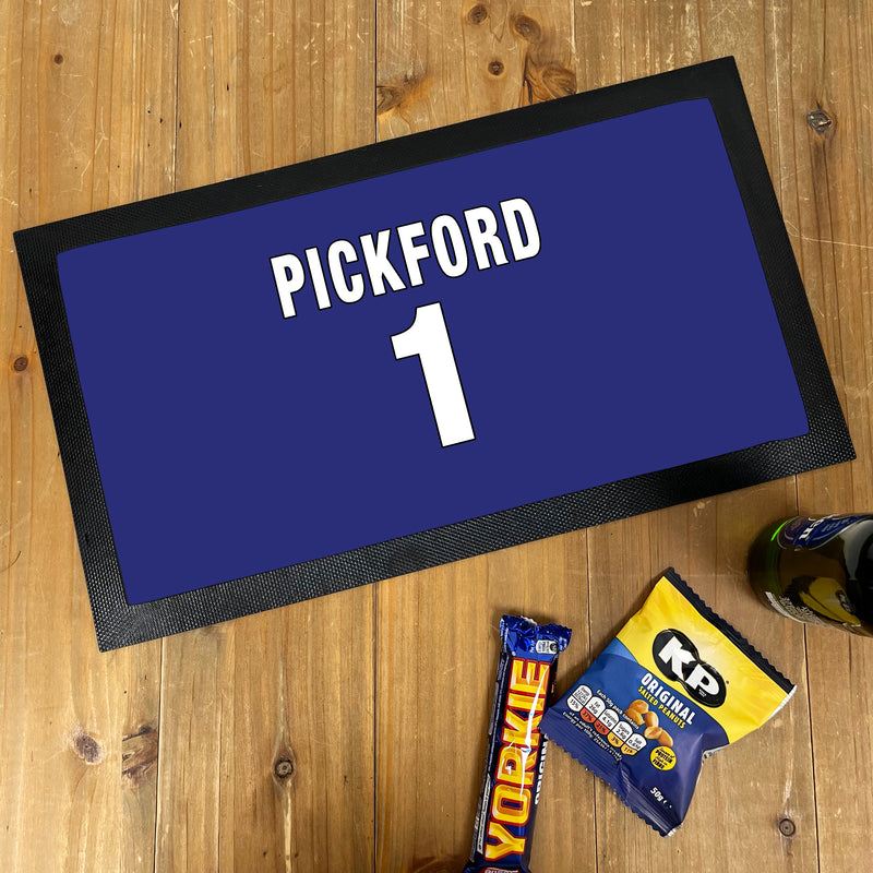 Personalised Royal Blue Football Shirt Bar Mat