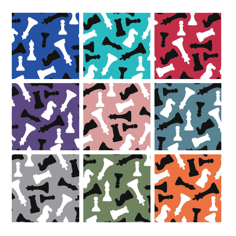 Chess Themed Silk Feel Pocket Square set of 4