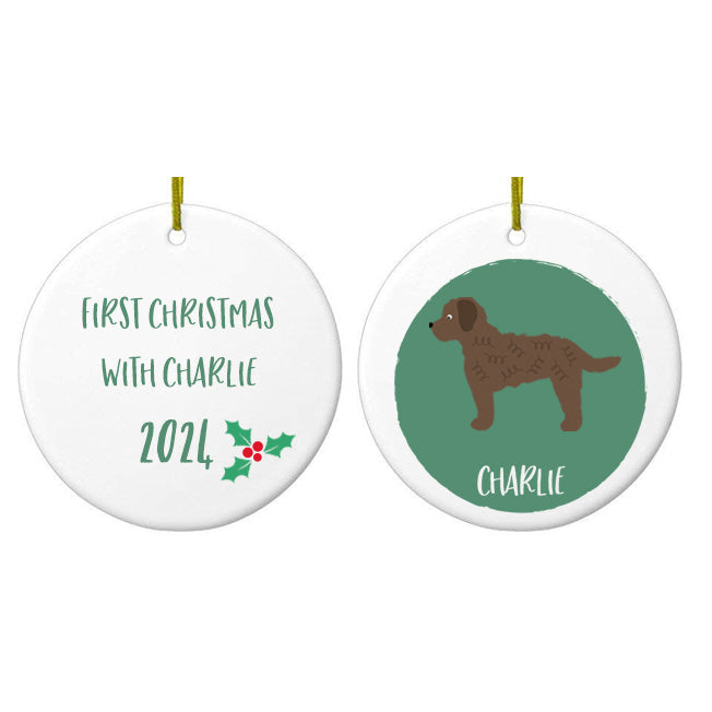 Personalised Chocolate Cockapoo Christmas Bauble