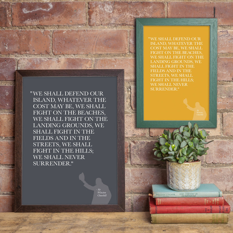 We Surrender Lettering We Shall Never Surrender - Quotation Print — Not Just A Print