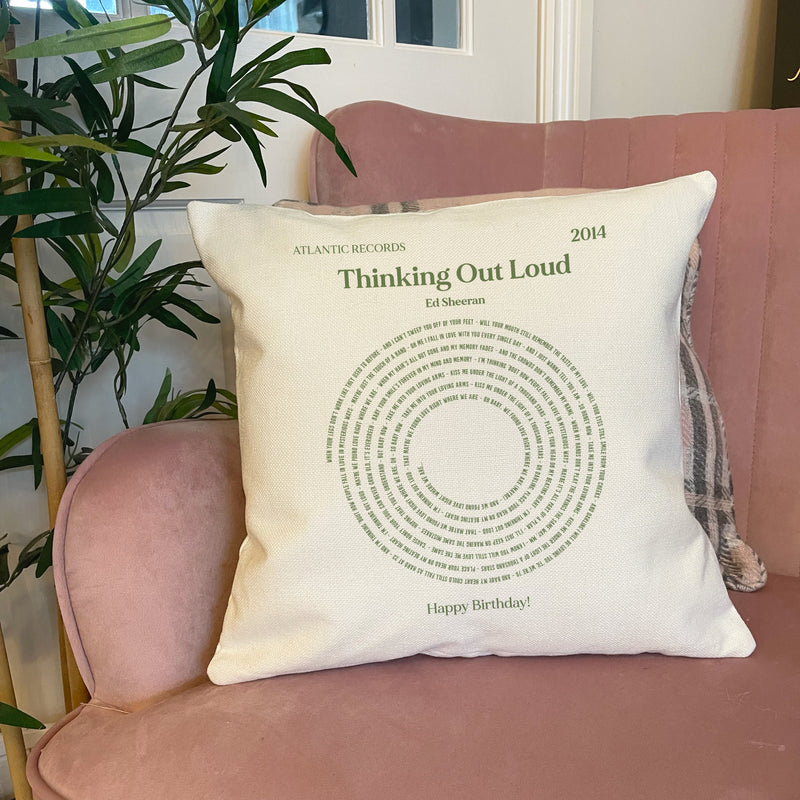 Personalised Modern Song Lyrics Cushion – Custom Circle Lyrics Gift