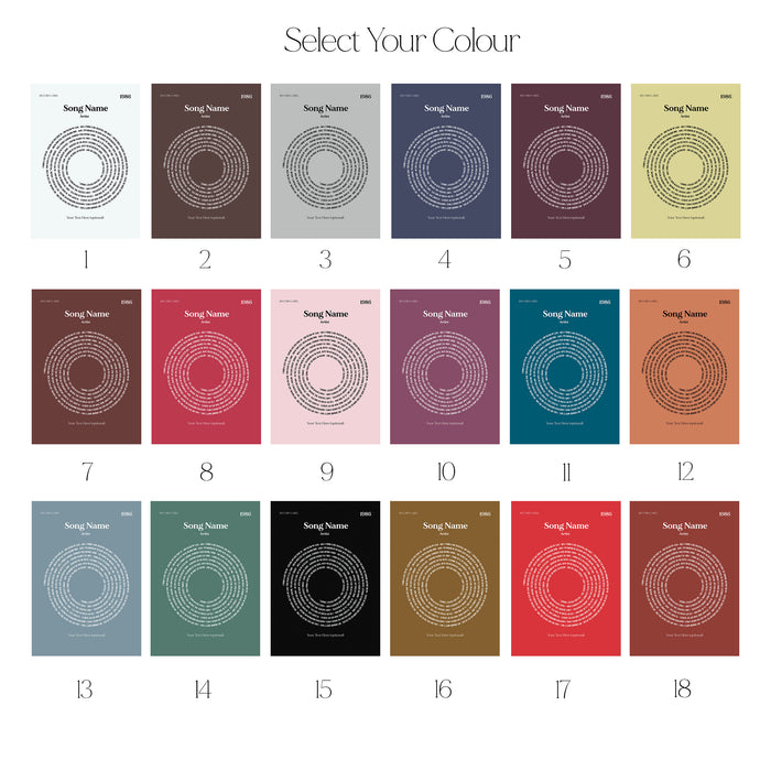 Personalised Circle Lyric Print – Custom Song Wall Art