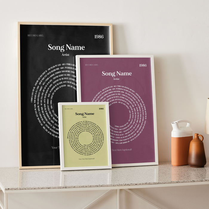 Personalised Circle Lyric Print – Custom Song Wall Art