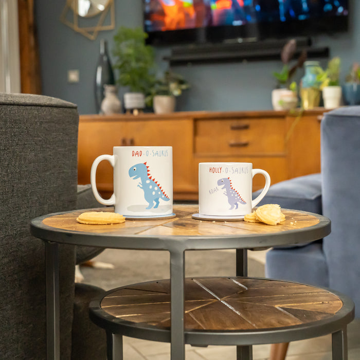 Dinosaur themed Babyccino and Hot Chocolate Personalised Family Mugs