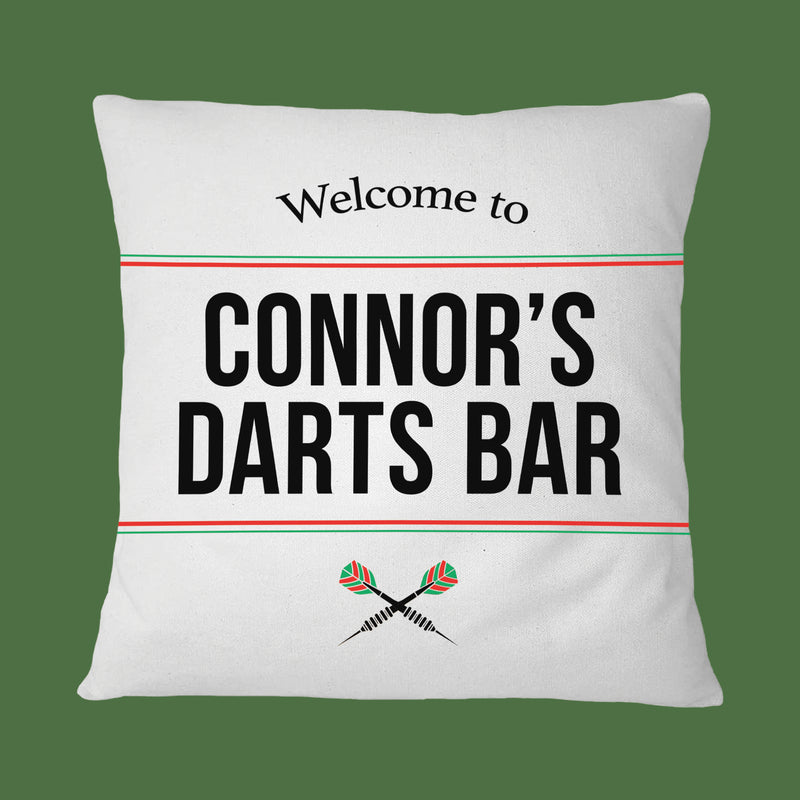 Personalised Darts Bar Cushion – Custom Name Home Bar Decor Gift