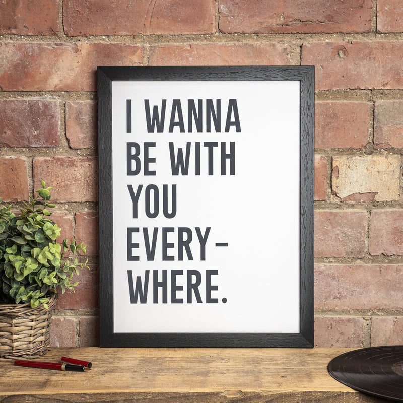 Custom Song Lyric Print – Bold Bright Typography Wall Art | Personalised Music Quote Poster | A5–A1 Print or Framed