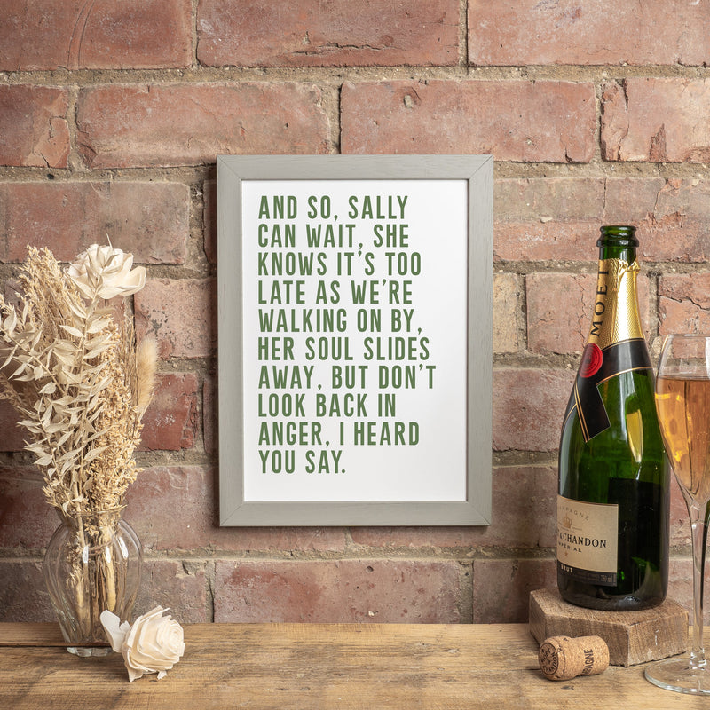 Custom Song Lyric Print – Bold Bright Typography Wall Art | Personalised Music Quote Poster | A5–A1 Print or Framed