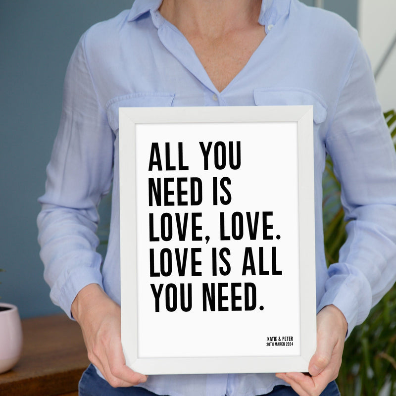 Custom Song Lyric Print – Bold Bright Typography Wall Art | Personalised Music Quote Poster | A5–A1 Print or Framed