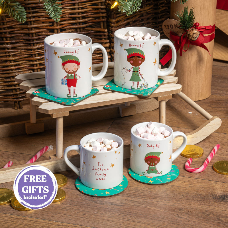 Personalised Large Elf Family Mug