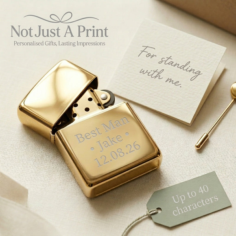 Personalised Best Man Lighter – Engraved Wedding Gift for Groomsmen