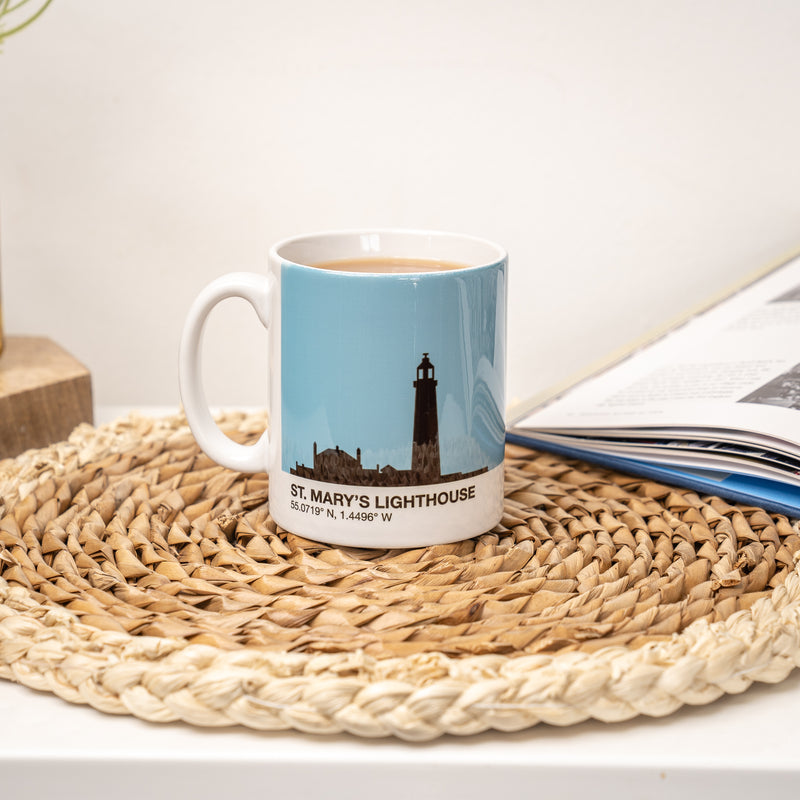 St Mary's Lighthouse Whitley Bay Mug & Optional Coaster