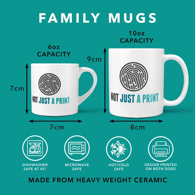 Super Hero Family Mug Set - Fun Mummy Daddy Baby Super Hero New Home Gift - Mama Papa Toddler Easter or Christmas Eve Present