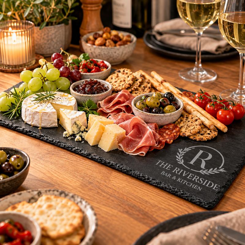 Personalised Engraved Slate Serving Board – Add Your Text or Logo