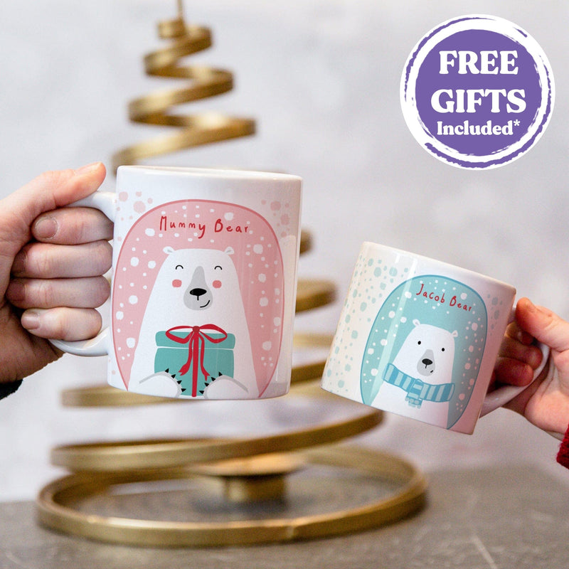Family Polar Bear Large Mug Cute Mugs For Christmas Eve
