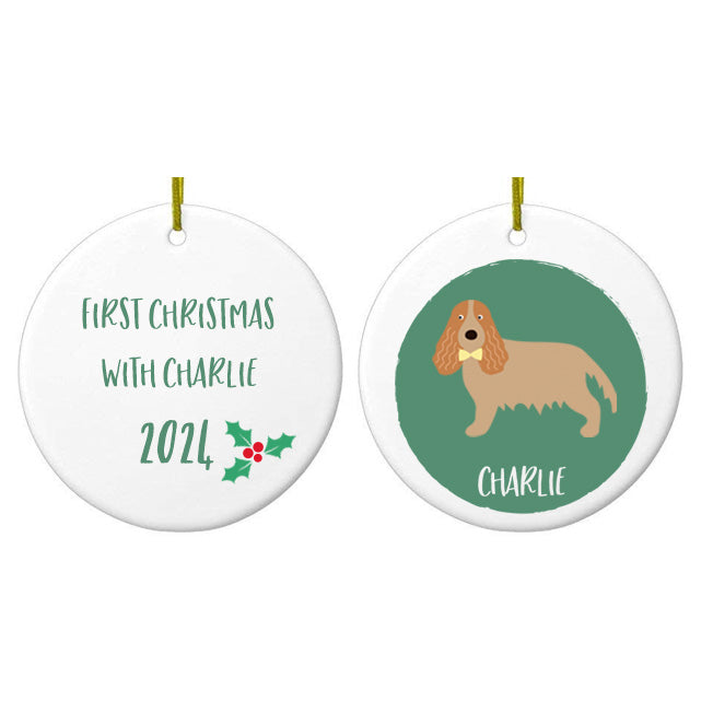 Personalised Golden Cockapoo  Christmas Bauble