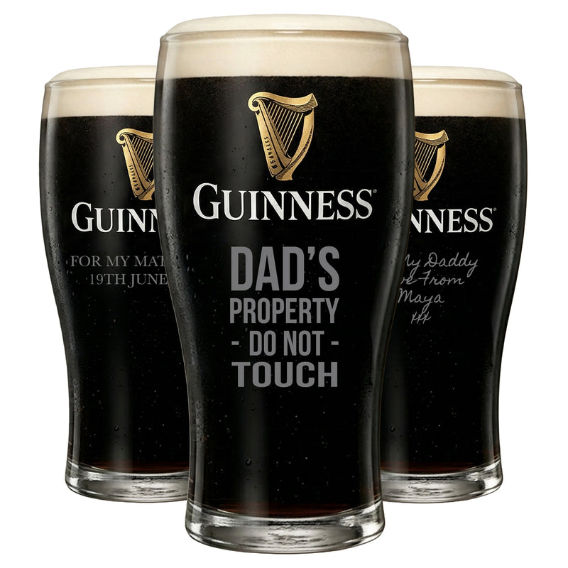 Personalised Guinness Pint Glass – Custom Engraved Pint Glass Gift for Him, Beer Lover Gift, Birthday Gift for Dad, Father’s Day Gift