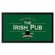 Personalised Irish pub bar mat with custom pub name and established year