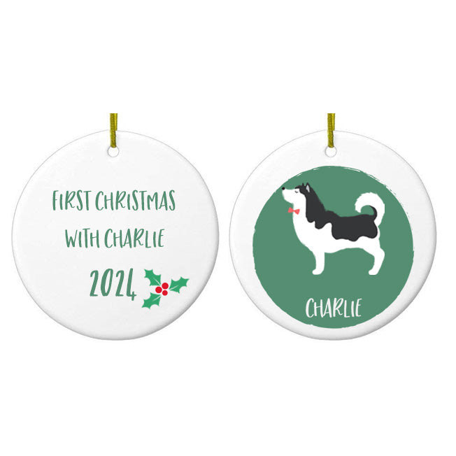 Personalised Husky Christmas Bauble