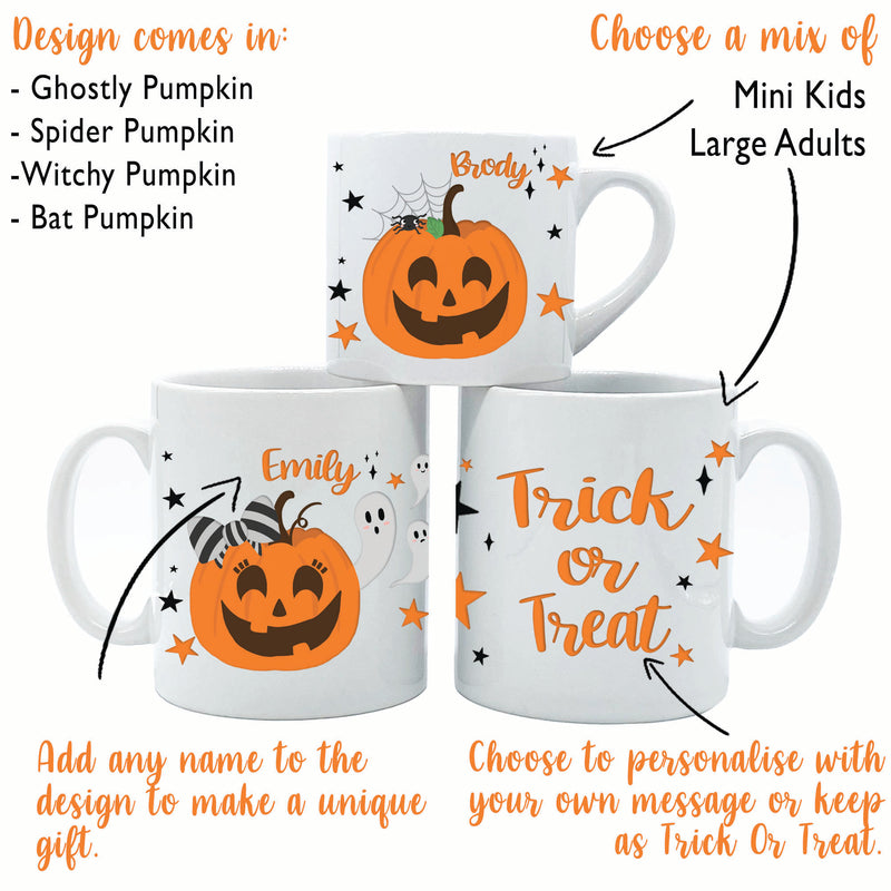 Halloween Mug - Personalised Pumpkin Mug & Coaster Set