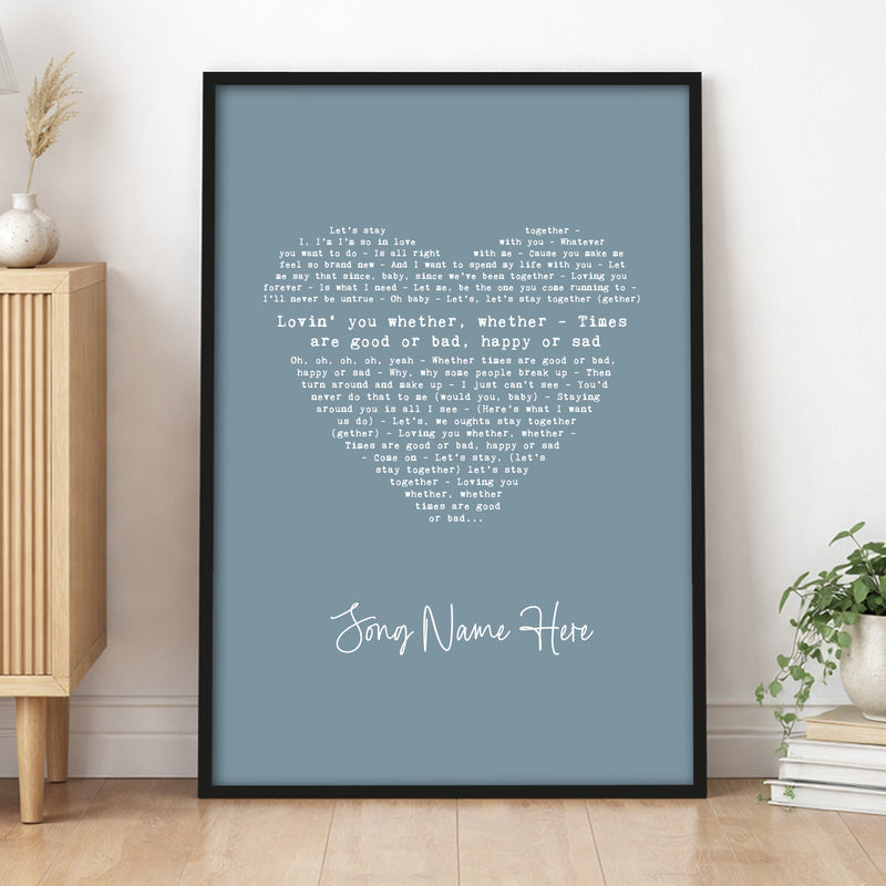 Personalised Song Lyric Heart Print ‚ Add Names (18 Colours)