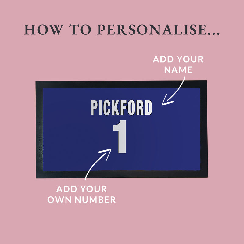 Personalised Royal Blue Football Shirt Bar Mat