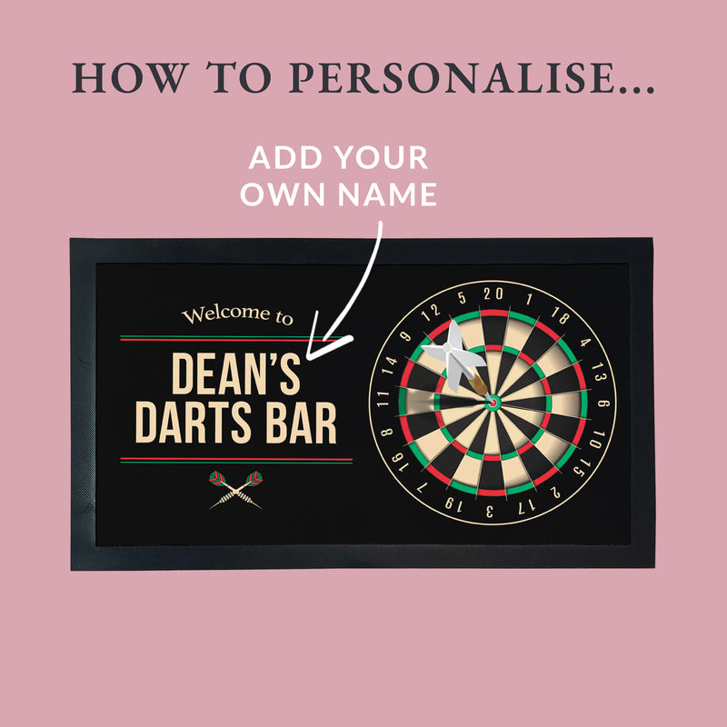 Personalised Darts Bar Mat Set