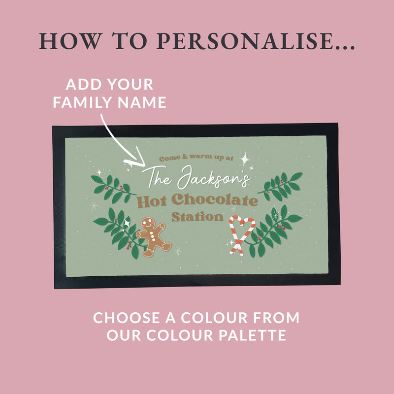 Personalised Hot Chocolate Station Mat – Christmas Drinks Station