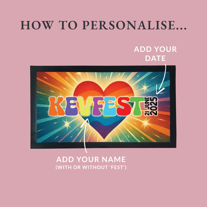 Personalised Festival Bar Mat – Custom Name & Date