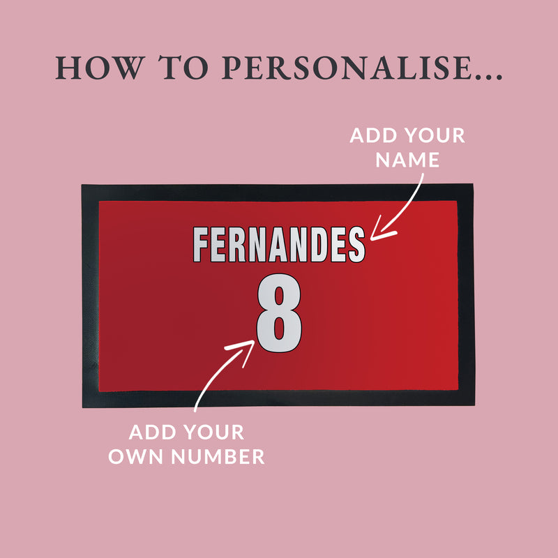 Personalised Red Football Shirt Bar Mat