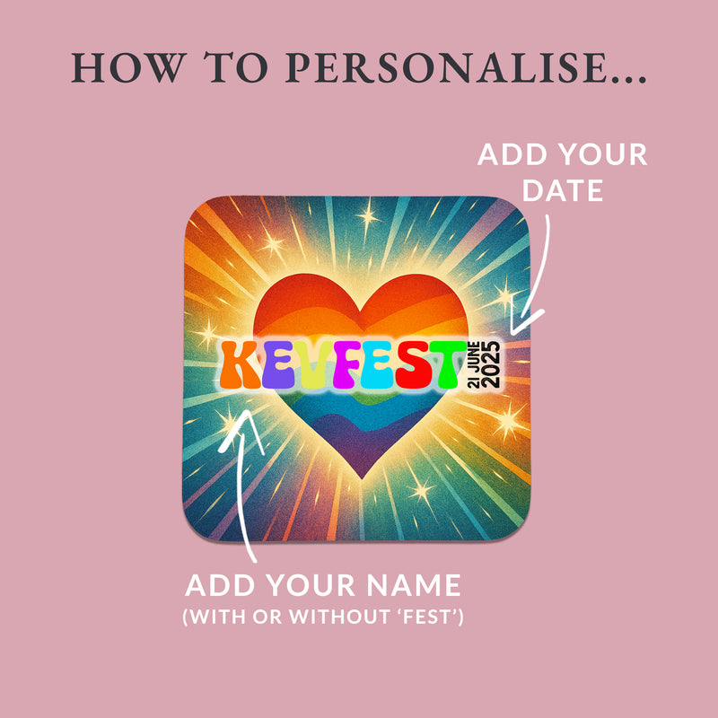 Personalised Festival Coasters – Custom Festival Name & Date – Set of 4