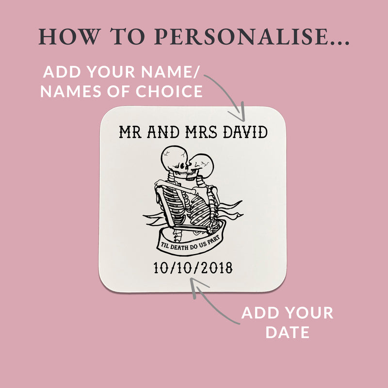 Personalised Till Death Do Us Part Coasters – Set of 4