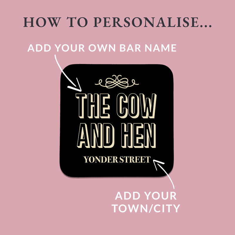 Personalised Traditional Pub Coasters – Classic Free House Design – Set of 4
