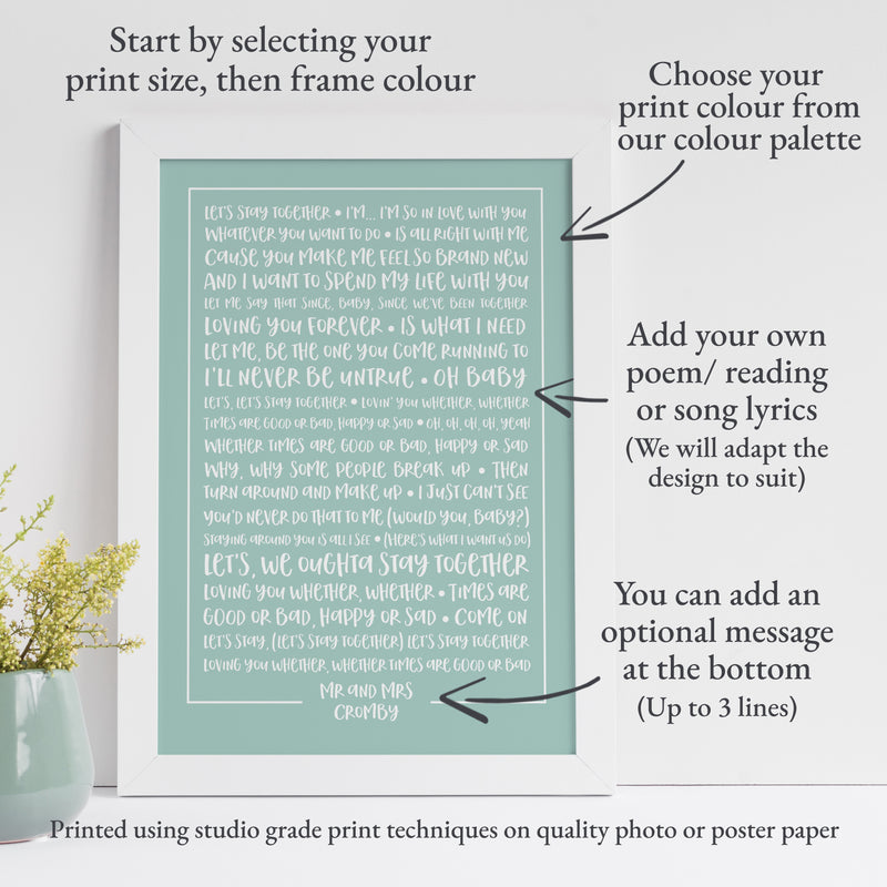 Personalised Poem Print – Custom Poem or Message Wall Art