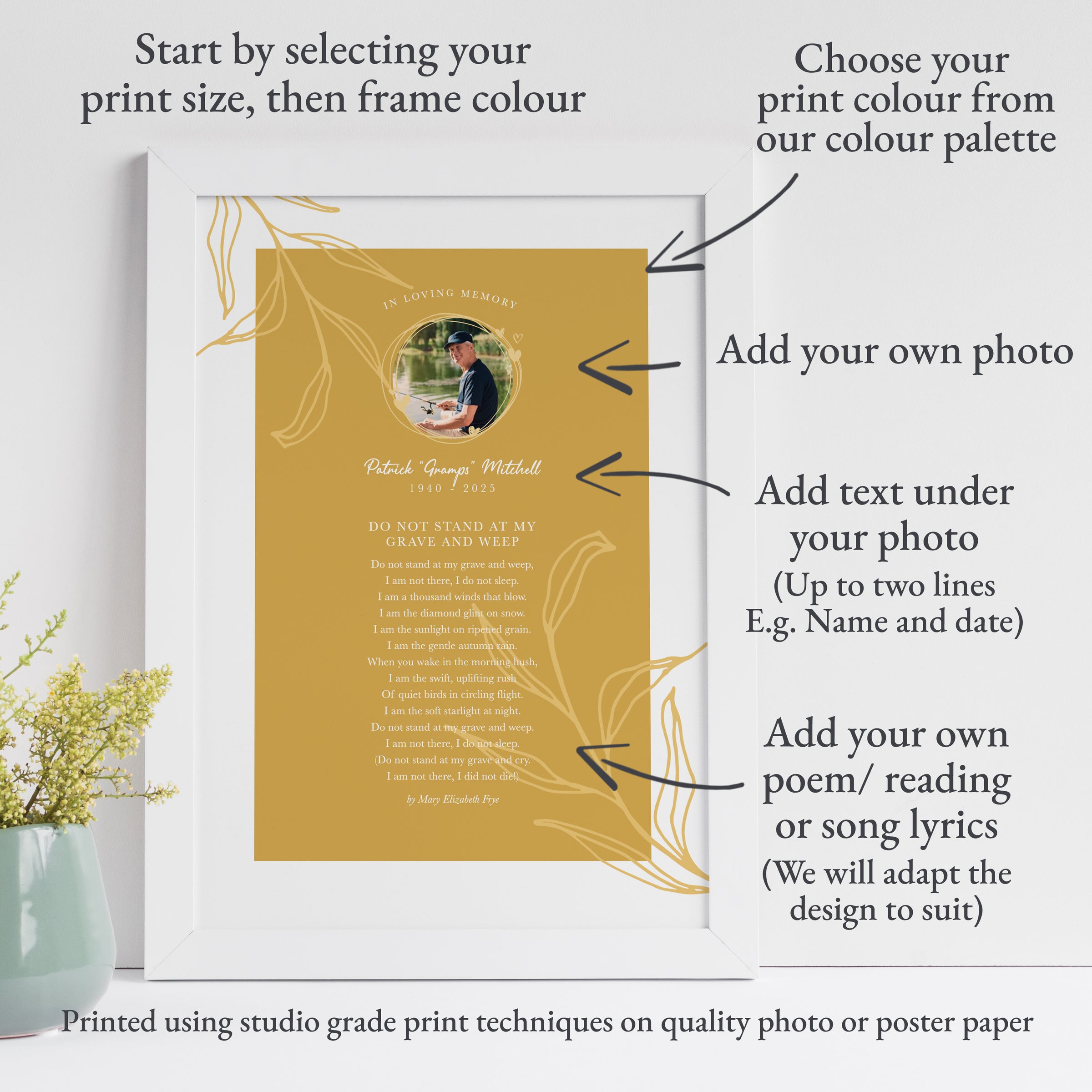 Personalised Poem Print | Custom Framed Poem Gift (UK) — Not Just A Print