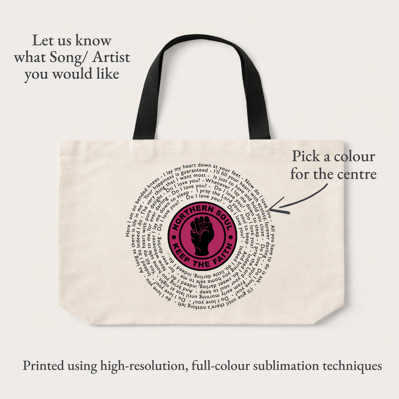 Northern Soul Lyrics Tote Bag – Keep The Faith Music Gift