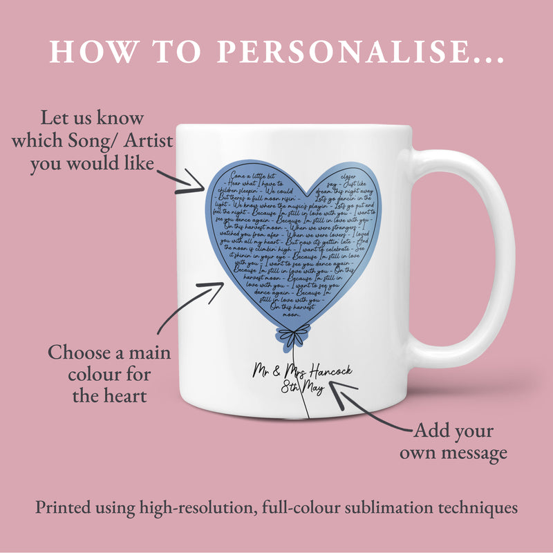 Personalised Balloon Lyrics Mug