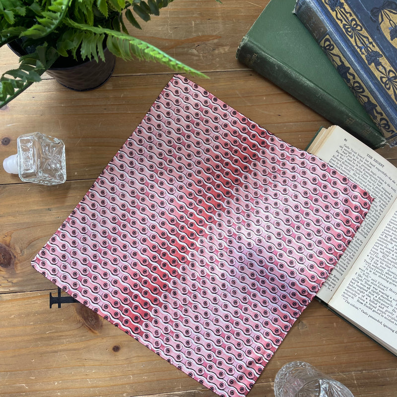 Bike Chain Patterned Personalised Pocket Square
