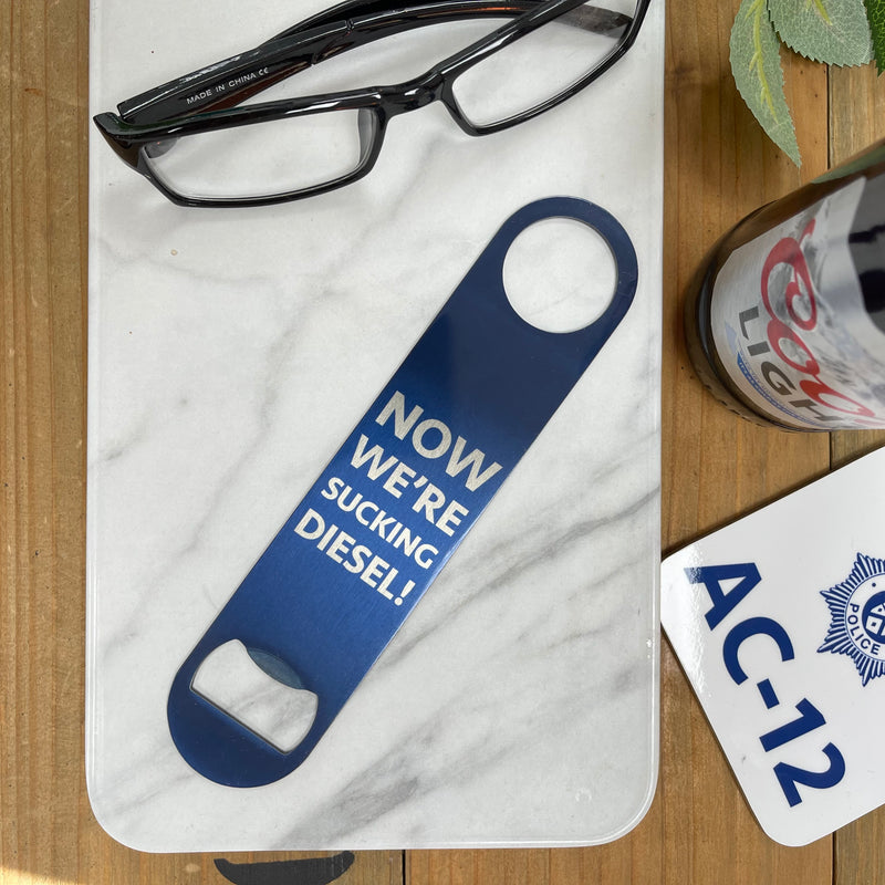 Personalised Line of Duty Bottle Opener & AC12 Coaster Set | Novelty Police Barblade Fan Gift