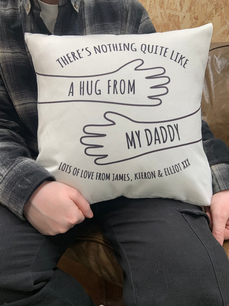 Personalised Dad Hugs Cushion | Gift for Father's Day