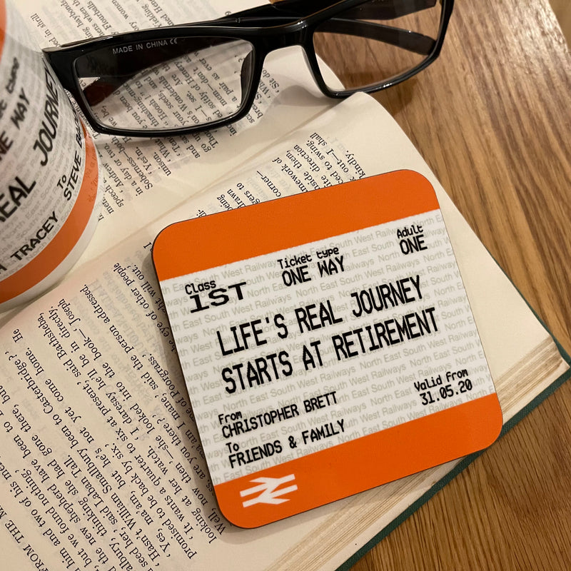 Train Ticket Inspired Teacher Gift Mug
