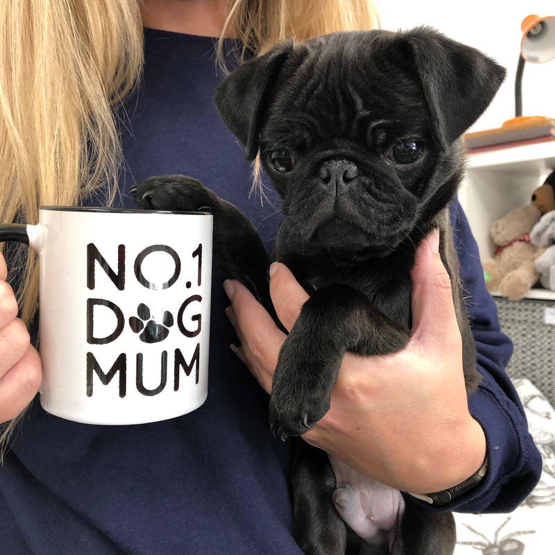 Personalised Number One Dog Mum Mug and Coaster Set